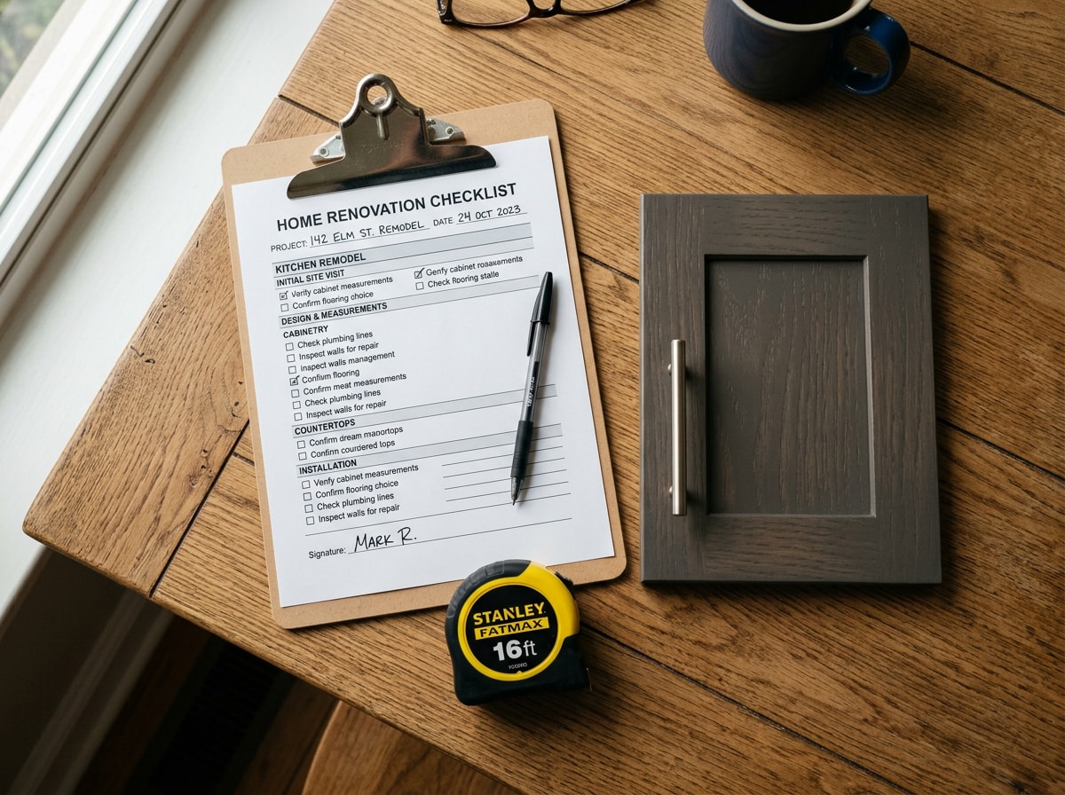 Checklist graphic showing the four qualities of a good kitchen remodeling contractor