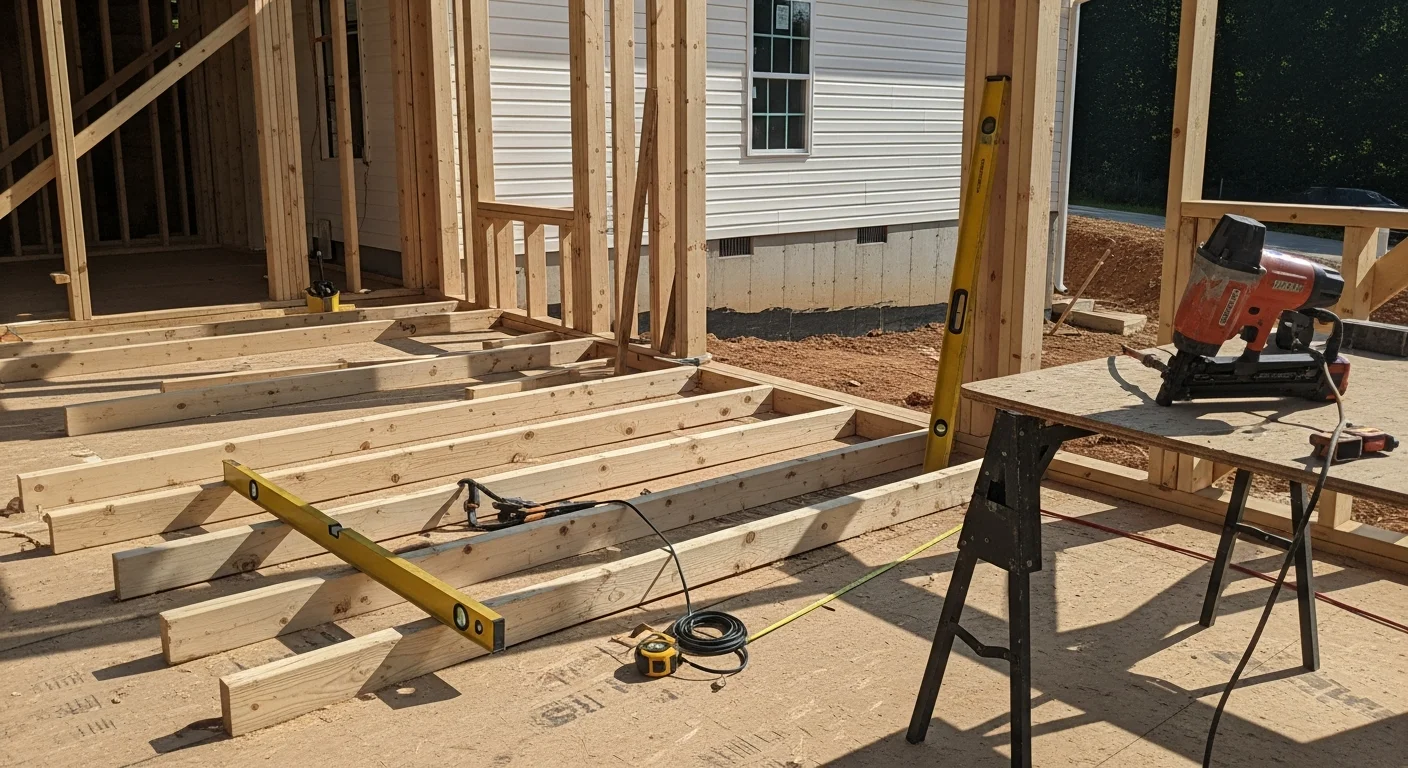 A newly completed single-story room addition attached to a residential home in Johnson City, Tennessee, with matching roofline and exterior siding. The addition extends the rear of the house and includes a window facing the backyard.
